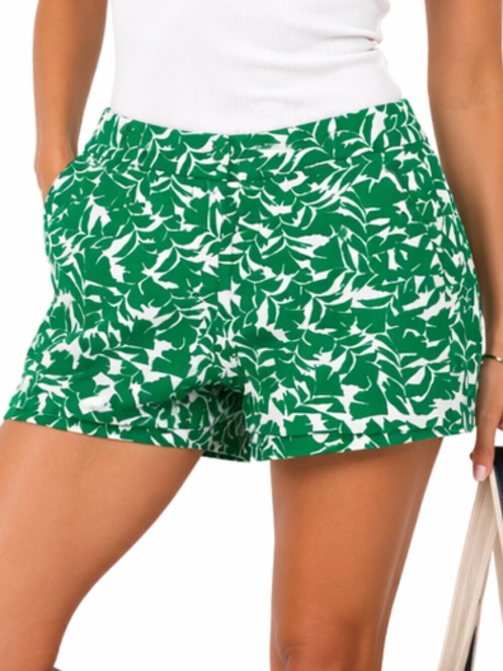 J Crew Basketweave Cotton Shorts Green White 2